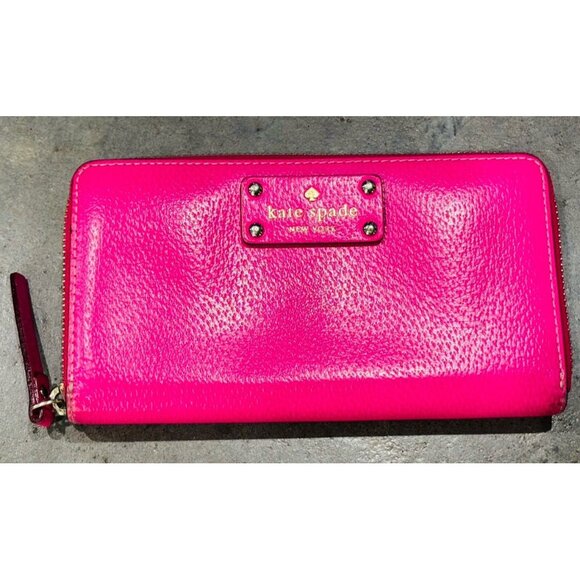 Kate Spade Wellesley Neda Zip Around Accordion Wallet, FIESTA ROSE Pink WLRU1153 - Picture 1 of 3